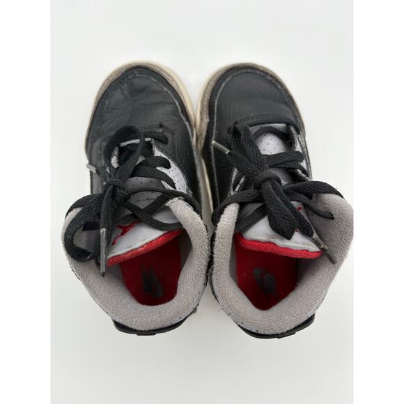 Nike Air Jordon 3 Retro Black Cement Toddler Size 9C - Picture 2 of 8